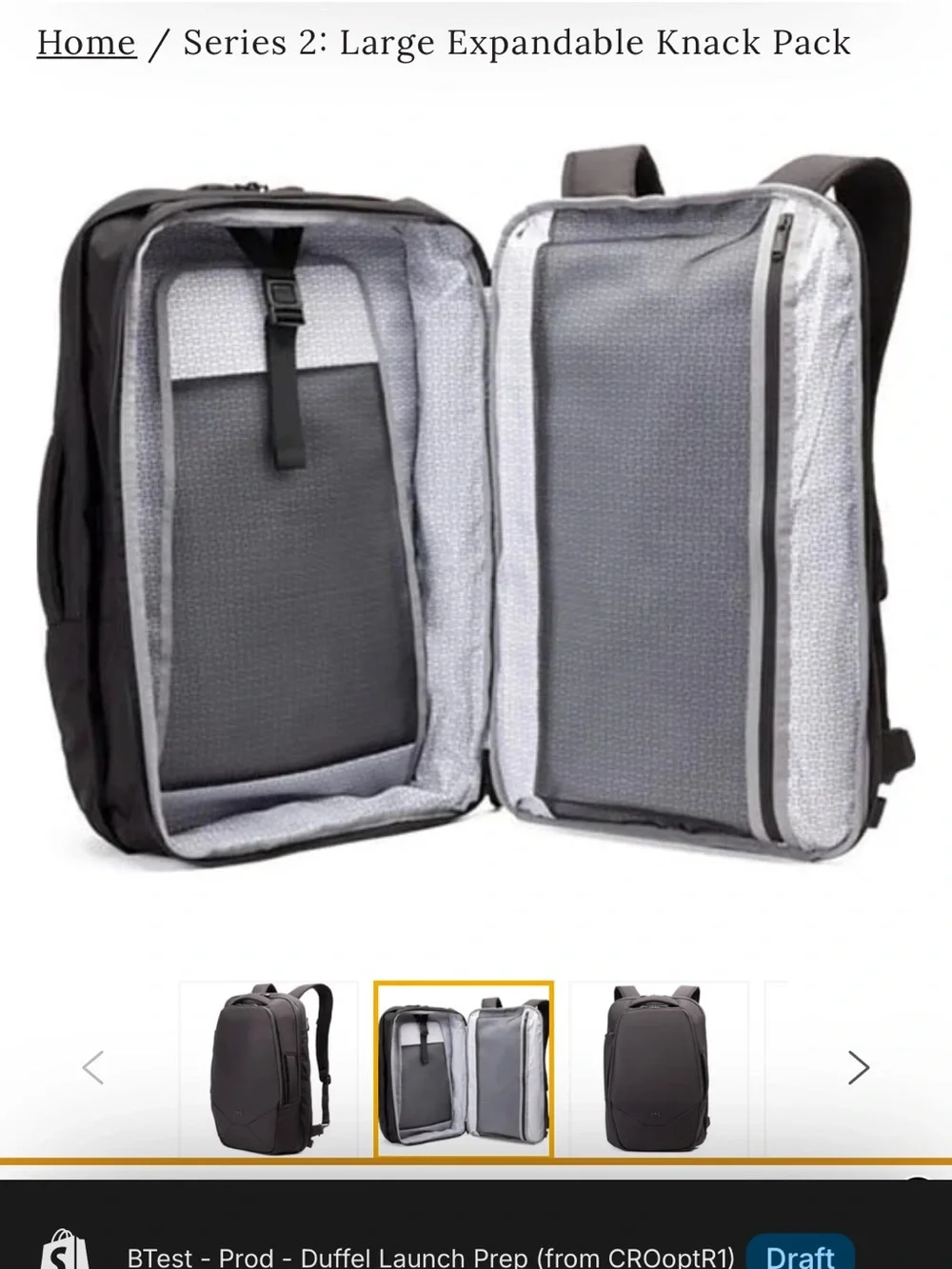 Knack Series 2 Large Expandable Backpack - Black